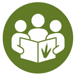 Community group reading kiwi information