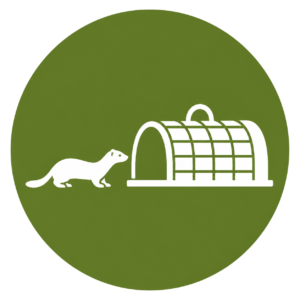 Stoat approaching a conservation trap tunnel